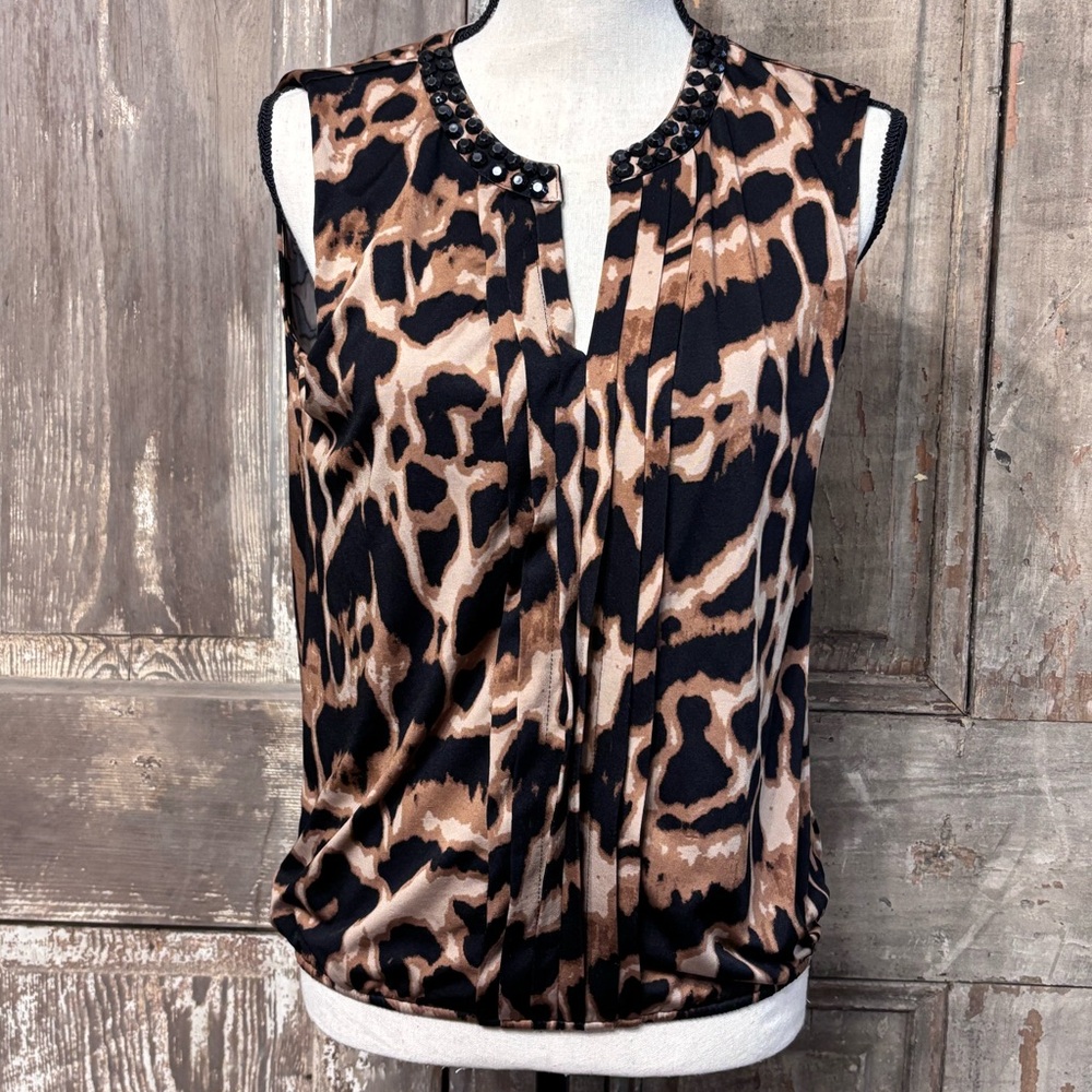 NYC Black and Brown Animal Print Blouse